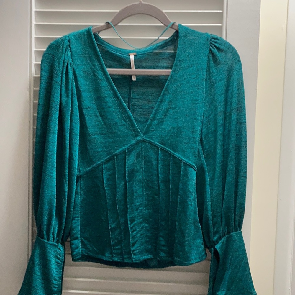 Free people teal blouse